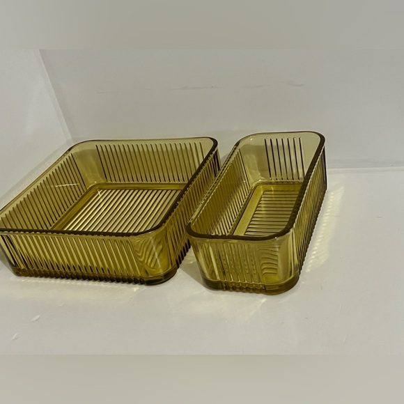 Vintage Amber Federal Glass Refrigerator Dishes - Picture 3 of 9